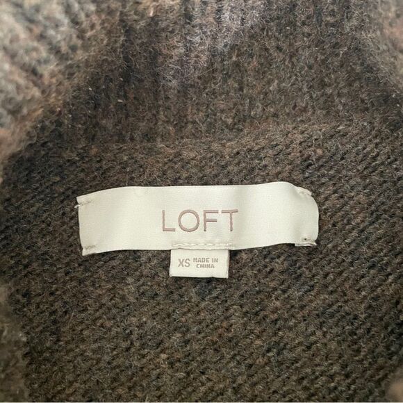 Mock Neck Knit Sweater XS Chocolate Brown Turtleneck Classic Mature Clean Girl - Picture 4 of 10